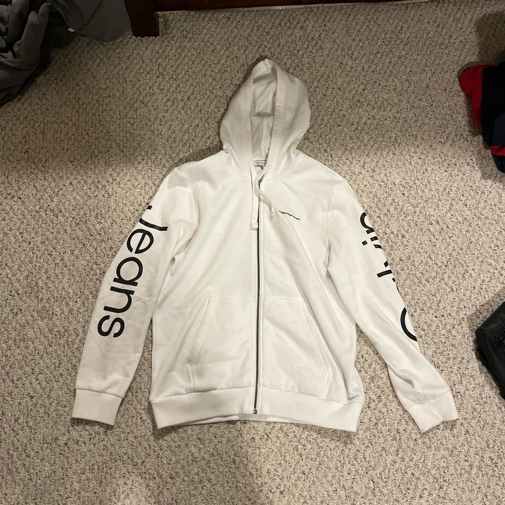White zip hoodie men’s Calvin Klein